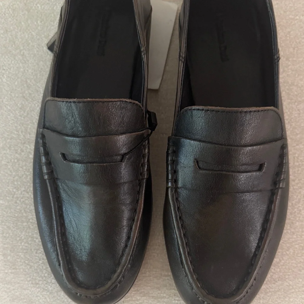 Massimo Dutti Dark Leather Slip-On Loafers - Picture 6 of 10